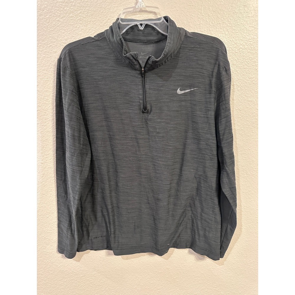 Nike Dri-FIT‎ Half Zip Pullover Long Sleeve Athletic Shirt Gray Medium